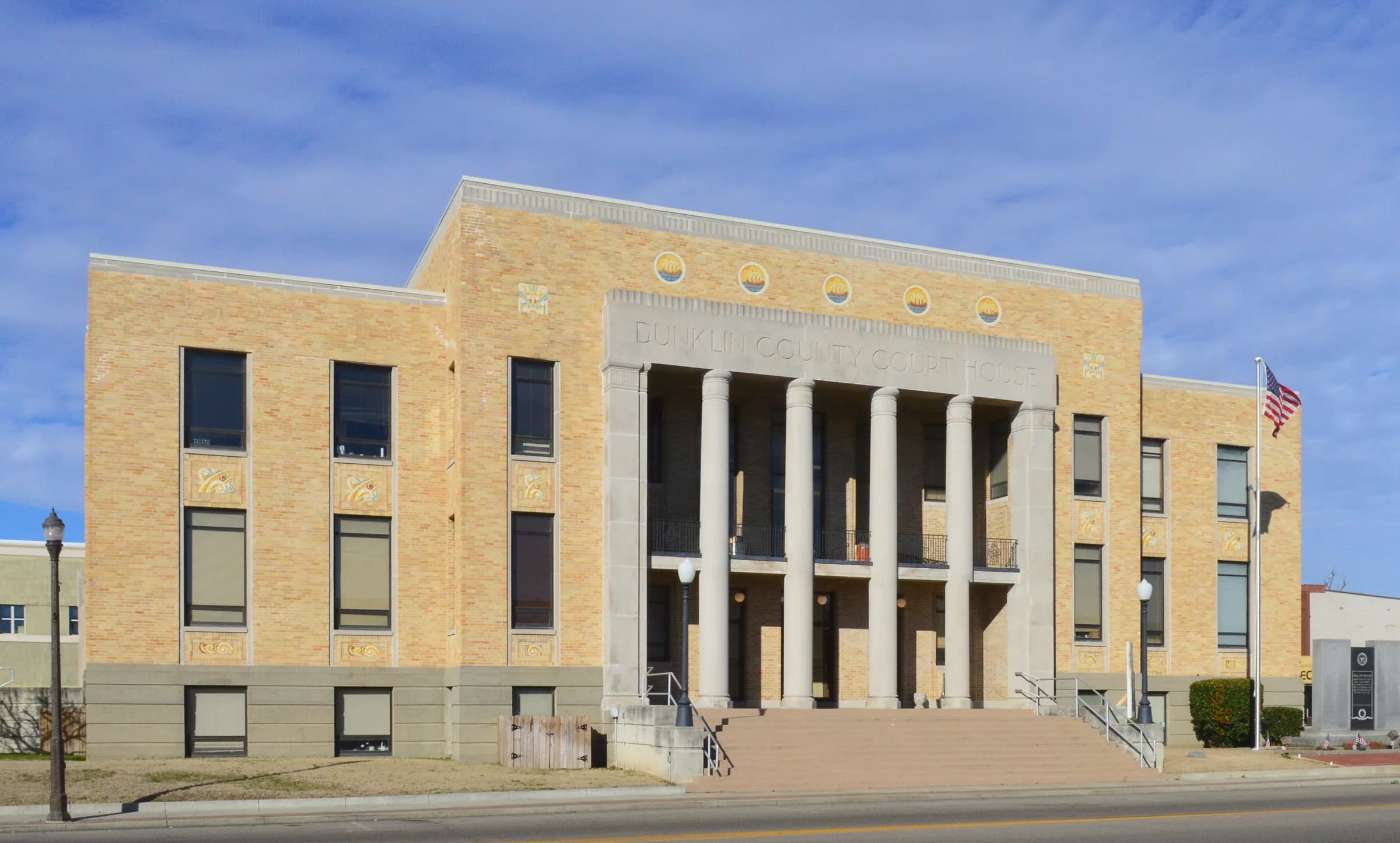 The columned Dunklin County Courthouse in Kennett